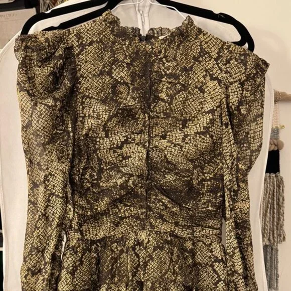 Ulla Johnson long sleeve python print  mini dress - Picture 2 of 6